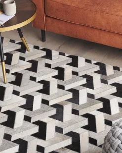 Tappeto NARMAN Grigio 160 x 230 cm Pelle naturale