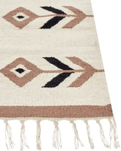 Tappeto NIAVAN Beige 160 x 230 cm Cotone Kilim