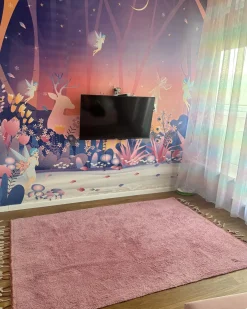Tappeto per bambini CAPARLI Rosa 140 x 200 cm Cotone