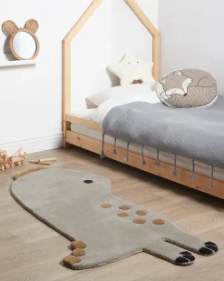 Tappeto per bambini DINO Grigio 100 x 160 cm Lana