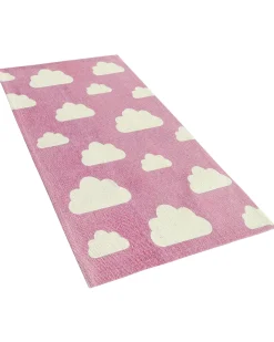 Tappeto per bambini GWALIJAR Rosa 60 x 90 cm Cotone