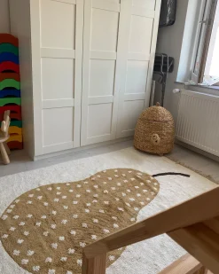 Tappeto per bambini KHIDARI Bianco sporco Senape 140 x 200 cm Cotone