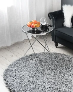 Tappeto Shaggy CIDE Nero/Bianco ø 140 cm