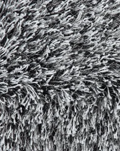 Tappeto Shaggy CIDE Nero/Bianco ø 140 cm