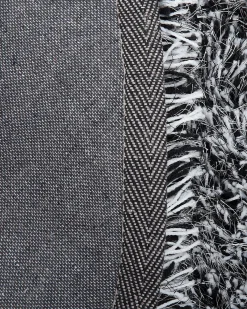 Tappeto Shaggy CIDE Nero/Bianco ø 140 cm