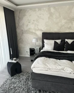 Tappeto Shaggy CIDE Nero/Bianco 160 x 230 cm