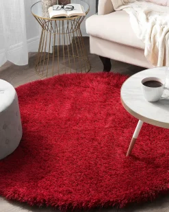 Tappeto Shaggy CIDE Rosso ø 140 cm