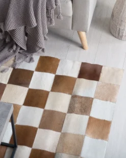 Tappeto SOLMAZ Beige 140 x 200 cm Pelle naturale