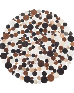 Tappeto SORGUN Marrone dorato ø 140 cm Pelle naturale