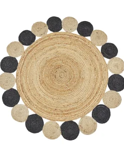Tappeto VOSTAN Nero ø 140 cm Iuta
