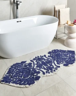 Tappeto da bagno CANBAR Blu marino 150 x 60 cm Cotone