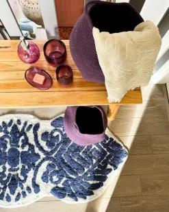 Tappeto da bagno CANBAR Blu marino 150 x 60 cm Cotone