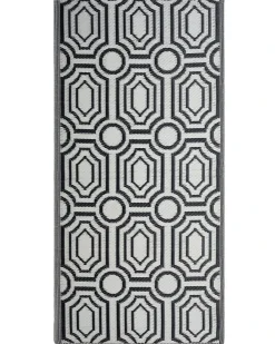 Tappeto per esterni BIDAR Nero 90 x 180 cm Reversibile