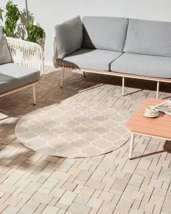 Tappeto per esterni MOSORE Beige ø 120 cm