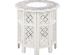 Tavolino BADHI Legno di mango Bianco