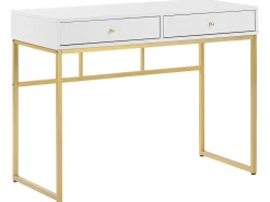 Tavolino consolle DAPHNE Bianco/Oro 100 cm 48 cm con Cassetti