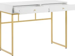 Tavolino consolle DAPHNE Bianco/Oro 100 cm 48 cm con Cassetti
