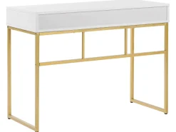 Tavolino consolle DAPHNE Bianco/Oro 100 cm 48 cm con Cassetti