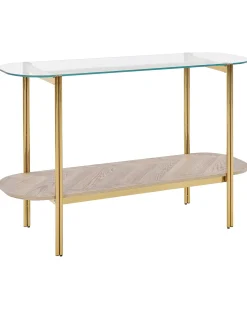 Tavolino consolle LOVELL Vetro temperato Oro