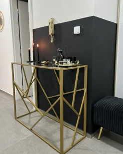 Tavolino consolle ORLAND Vetro Oro