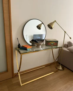 Tavolino consolle RINGGOLD Vetro temperato Oro
