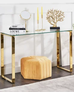 Tavolino consolle TILON Vetro temperato Oro