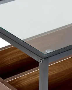 Tavolino consolle WACO Vetro temperato Nero
