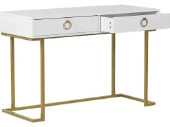 Tavolino consolle WESTPORT Bianco/Oro 115 cm 50 cm con Cassetti