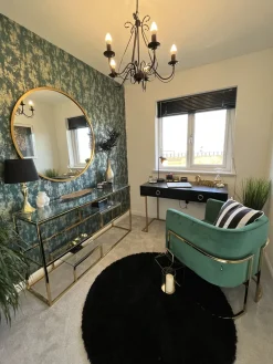 Tavolino consolle WESTPORT Nero/Oro 115 cm 50 cm con Cassetti