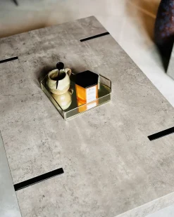 Tavolino da caffè ADENA Grigio effetto cemento