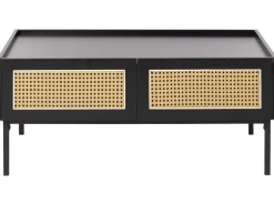 Tavolino da caffè CULLEN Rattan Nero con contenitore