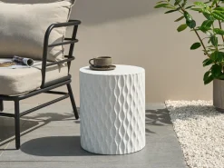 Tavolino ANTELAO 37 cm 37 cm Effetto terrazzo Terrazzo Bianco