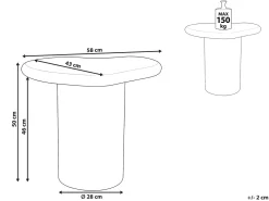 Tavolino ARSOLI 43 cm 58 cm Bianco sporco