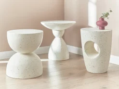 Tavolino CAFFI 50 cm 50 cm Terrazzo Bianco