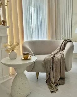 Tavolino CAFFI 50 cm 50 cm Terrazzo Bianco