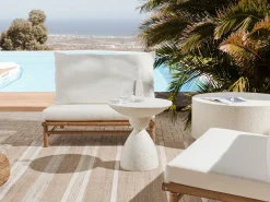 Tavolino CAFFI 50 cm 50 cm Terrazzo Bianco