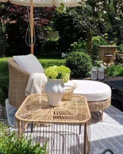 Tavolino da giardino CESENATICO 67 cm 67 cm Rattan Naturale