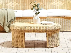 Tavolino da giardino LIVADEIA 60 cm 96 cm Rattan Naturale