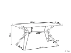 Tavolo da pranzo BALLINA Marmo bianco 160 cm 90 cm Vetro temperato