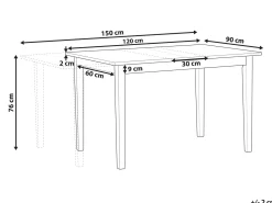 Tavolo da pranzo estensibile HOUSTON Marrone chiaro/Nero 120/150 cm 90 cm Legno di pino