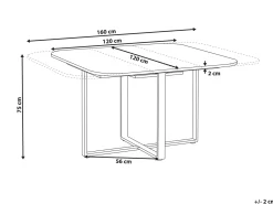 Tavolo da pranzo estensibile COOPER Marrone 120/160 cm 120 cm