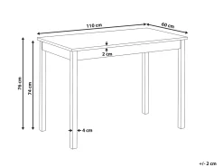Tavolo da pranzo GEORGIA Rovere chiaro 110 cm 60 cm