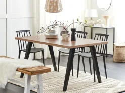Tavolo da pranzo LENISTER Marrone/Nero 150 cm 90 cm