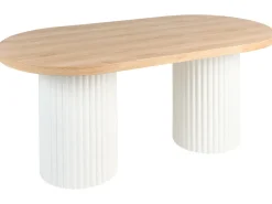 Tavolo da pranzo SHERIDAN Marrone chiaro/Bianco 180 cm 90 cm