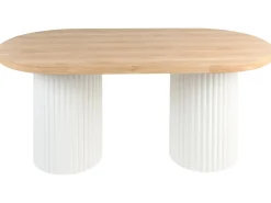 Tavolo da pranzo SHERIDAN Marrone chiaro/Bianco 180 cm 90 cm