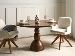 Tavolo da pranzo SILVON Marrone scuro 120 cm 120 cm Legno di mango