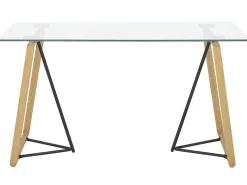 Tavolo da pranzo TACOMA Marrone chiaro 140 cm 80 cm Vetro temperato