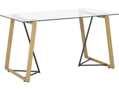 Tavolo da pranzo TACOMA Marrone chiaro 140 cm 80 cm Vetro temperato