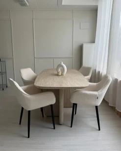 Tavolo da pranzo TRAVERS Effetto travertino 180 cm 90 cm
