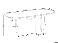 Tavolo da pranzo TRAVERS Effetto travertino 180 cm 90 cm